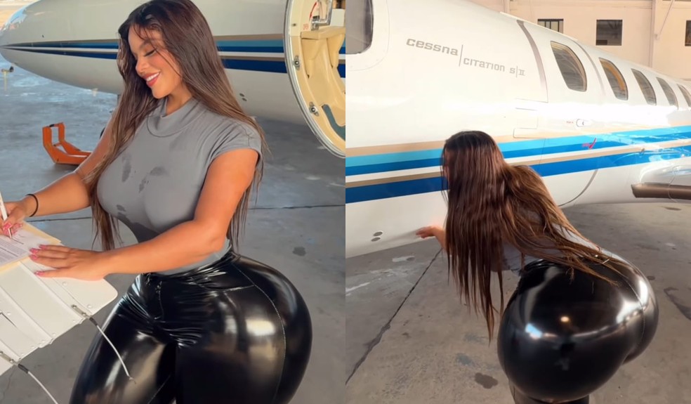 Modelo Gracien Bon comprou jatinho após não caber em assento de avião — Foto: Reprodução Instagram