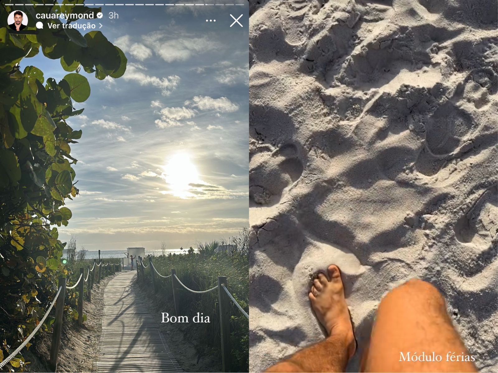 Após o fim de "Terra e paixão", Cauã Reymond está curtindo as férias em Miami, nos EUA — Foto: Reprodução/Instagram