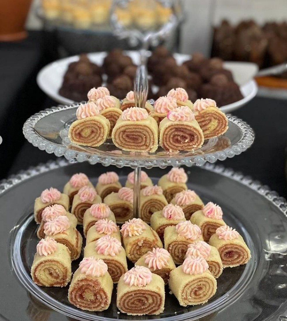 Bolo de rolo com queijo do reino servido em evento de Lula — Foto: Reprodução