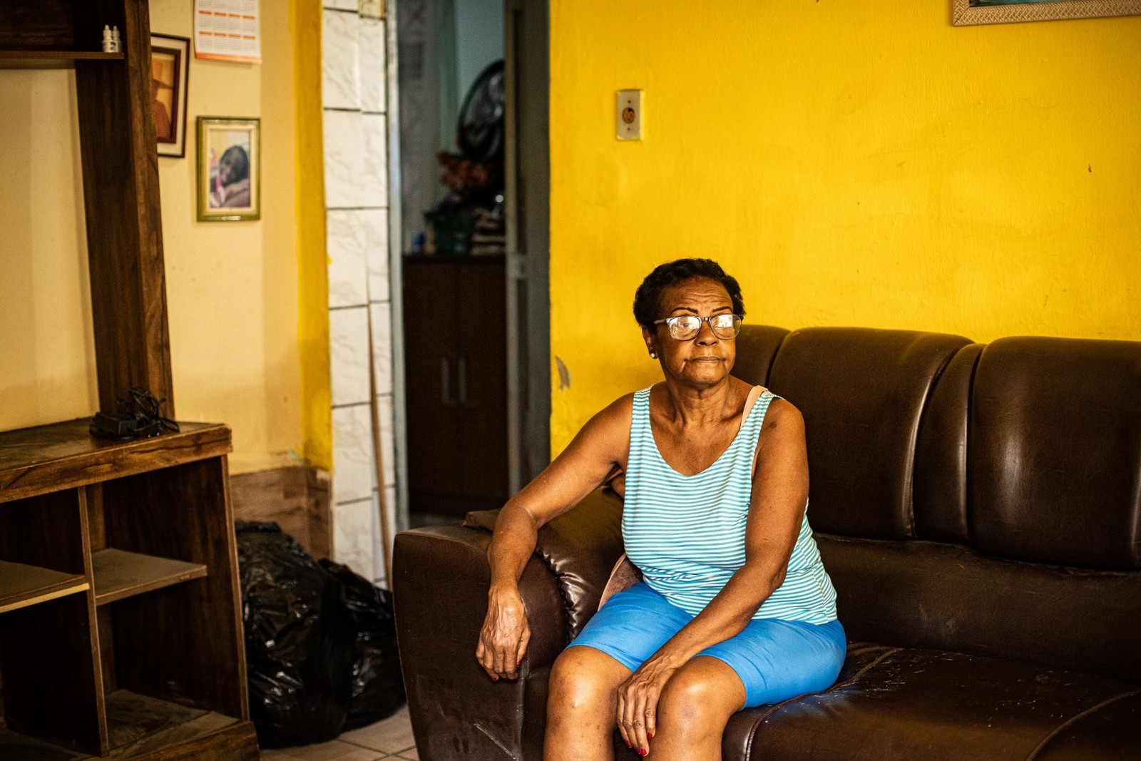 Norma Morais, senhora que viralizou na internet com a água na metade do corpo — Foto: HERMES DE PAULA