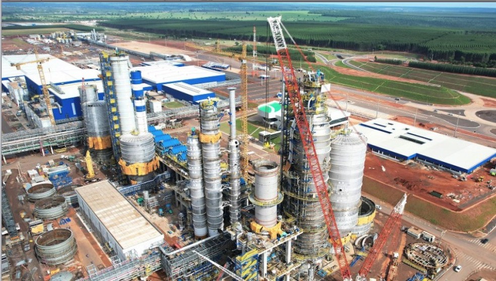 Fábrica da Suzano em construção em Mato Grosso do Sul — Foto: Divulgação