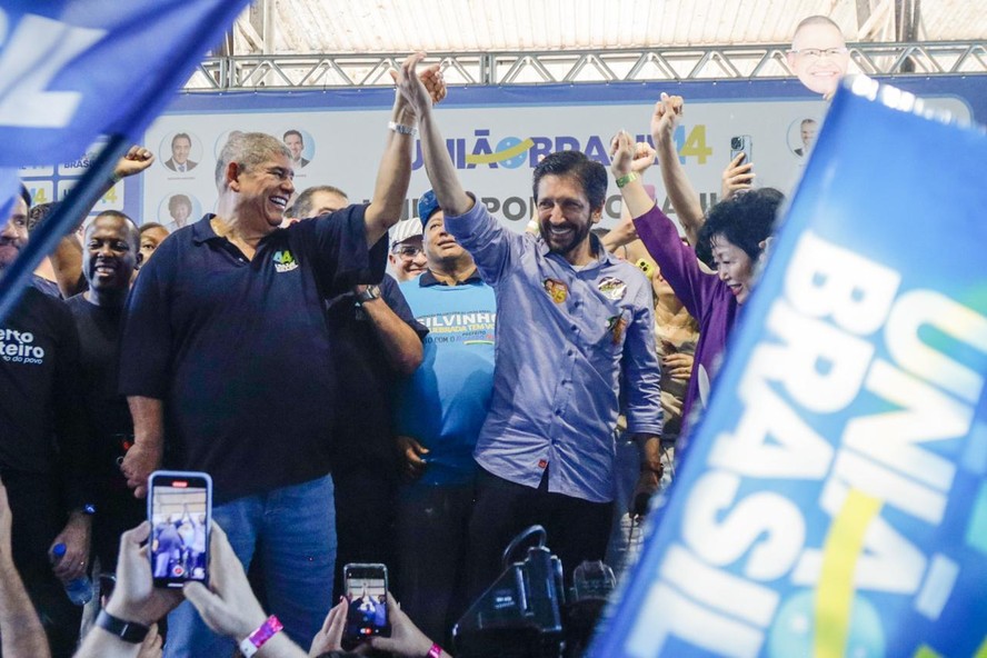 O presidente da Câmara Municipal, Milton Leite (à esquerda) com o prefeito Ricardo Nunes (MDB)