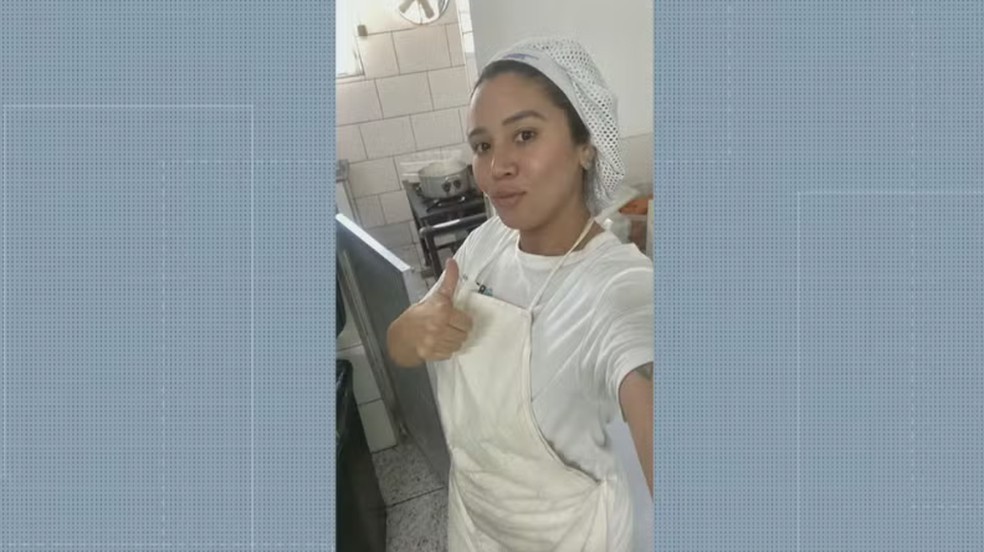 Priscila Araújo Barbosa preparava comida quando a panela de pressão explodiu — Foto: TV Globo/Reprodução