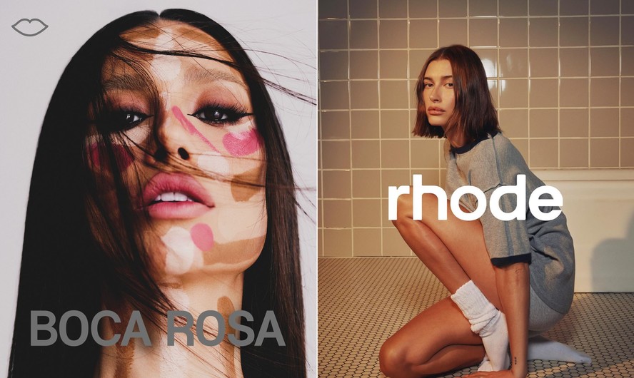 Nova identidade da marca de Boca Rosa é comparada com a da empresa de Hailey Bieber