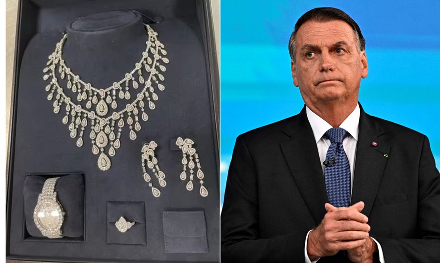 Bolsonaro e joias apreendidas pela Receita, revelação que deu início à investigação