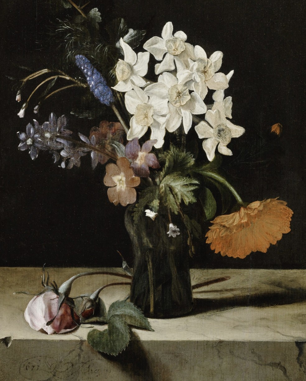 Natureza morta floral de Dirck de Bray, de 1673, que reapareceu no Museu das Artes de Zurique (Kunsthaus) — Foto: Kunsthaus Museum