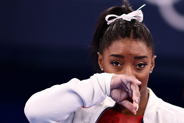 Simone Biles, dos EUA, na Olimpíada de Tóquio 2020, em 27 de julho de 2021