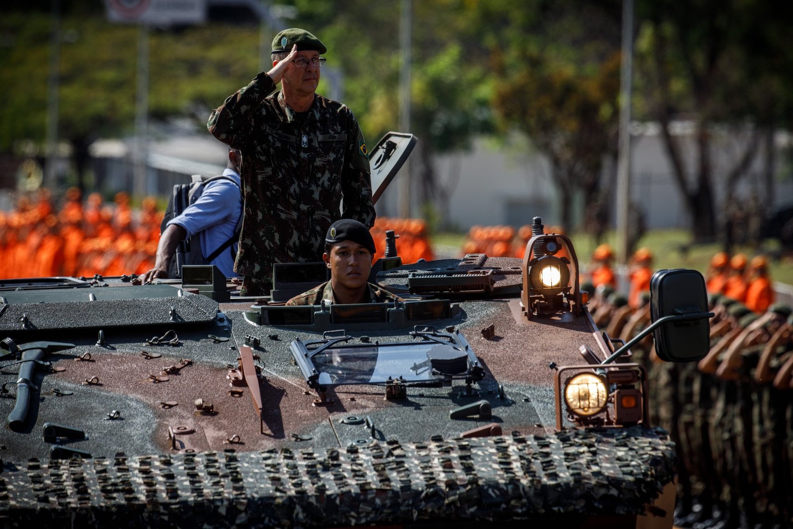 7 de Setembro: militares ensaiam para desfile na Esplanada dos Ministérios, em Brasília. — Foto: Brenno Carvalho/Agência O Globo