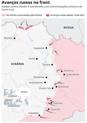 Avanço russo no front da Ucrânia