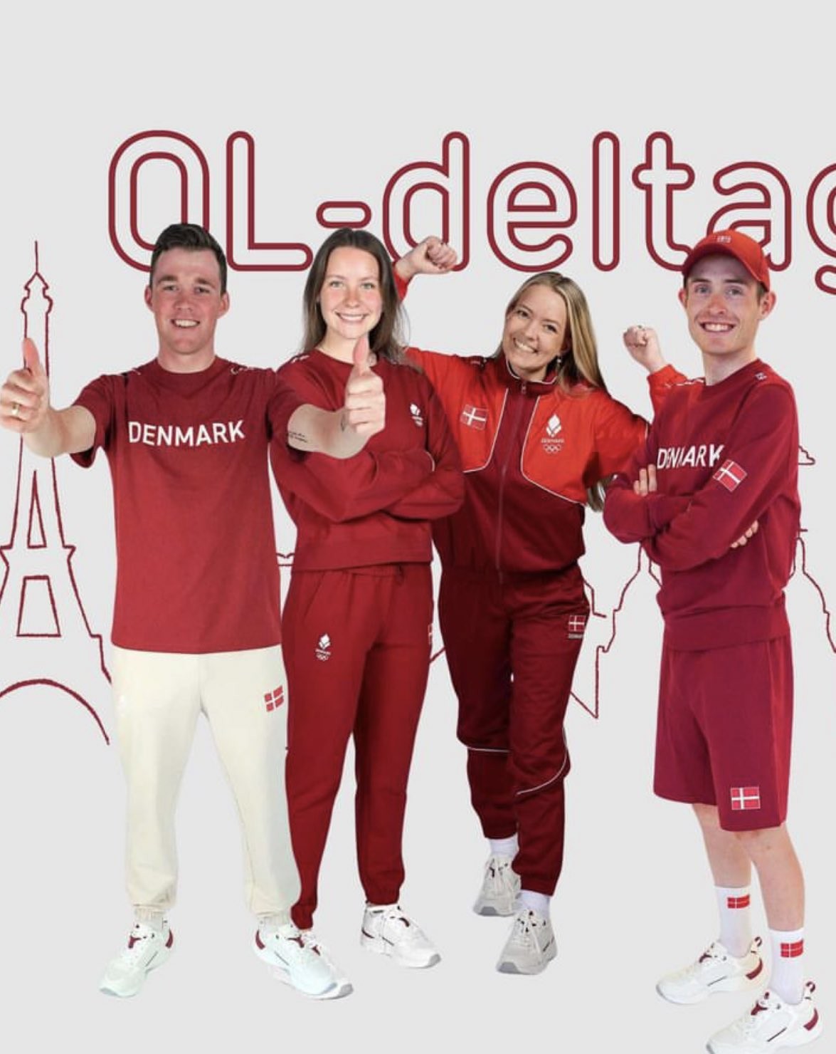 Uniforme da Dinamarca nas Olimpíadas de Paris 2024 — Foto: Reprodução