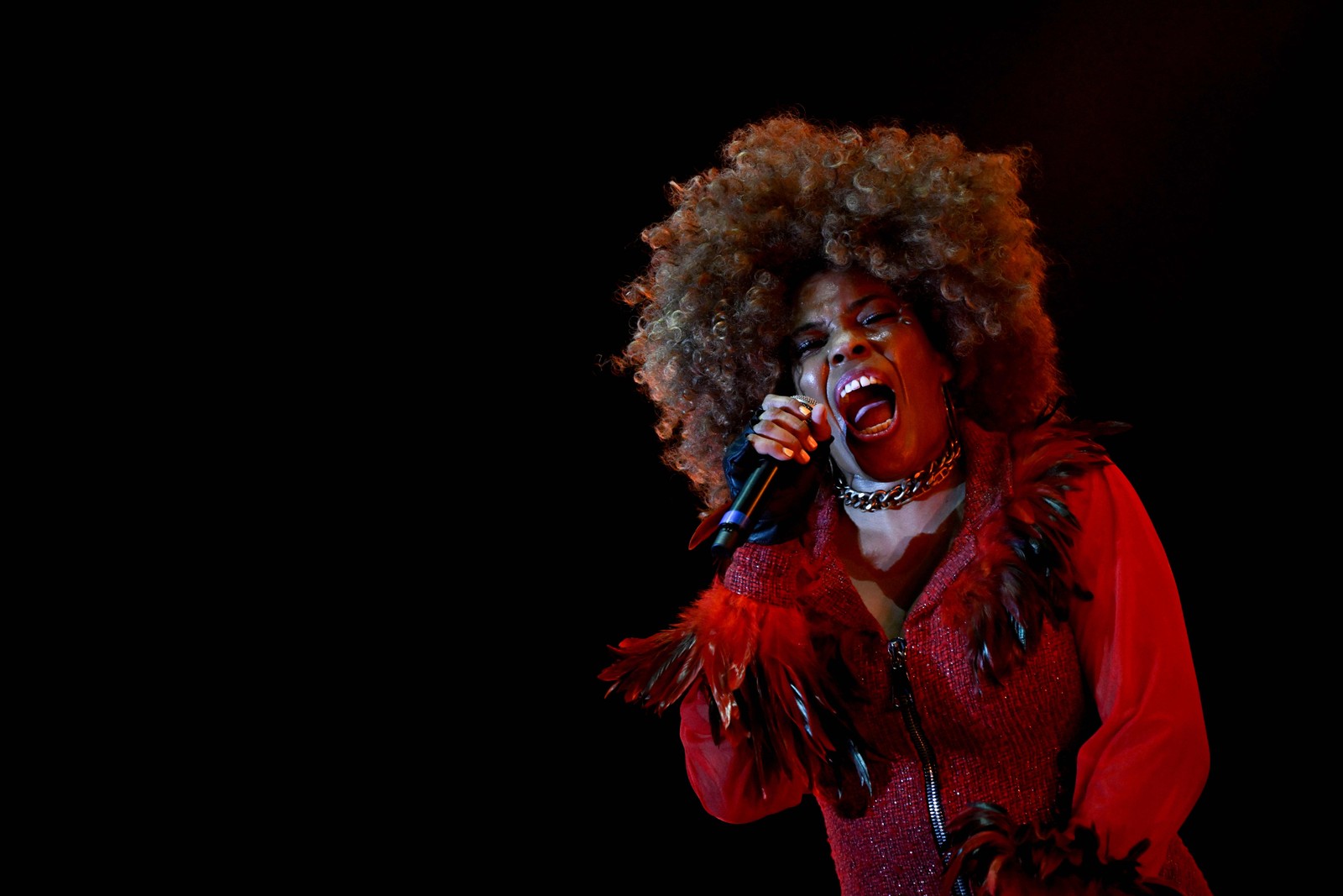 Macy Gray em show no Palco Sunset — Foto: Mauro Pimentel/AFP 