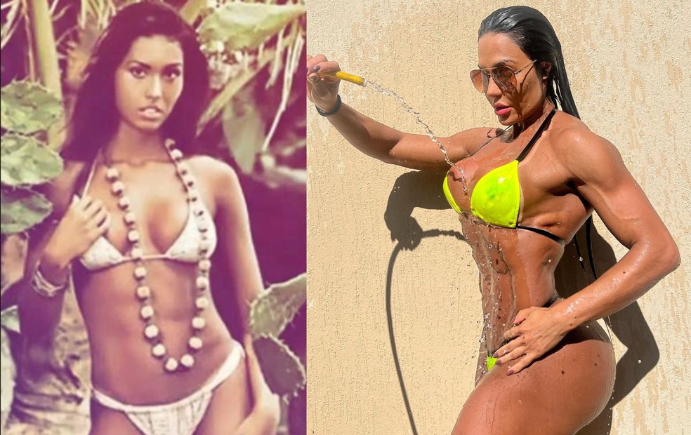 Antes e depois de Gracyanne Barbosa — Foto: Reprodução Instagram