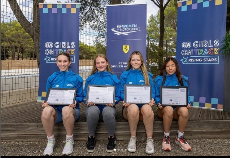  Aurelia Nobels está na final da seletiva FIA (Federação Internacional de Automobilismo) Girls on Track – Rising Stars, ao lado de outras três competidoras — Foto: Reprodução Instagram