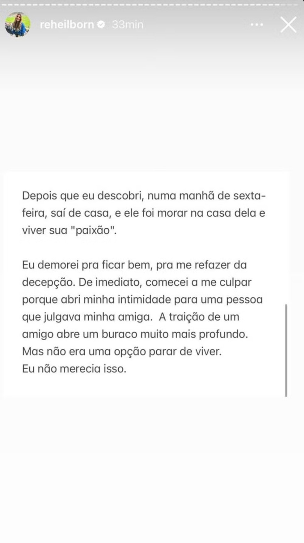 Publicação de Renata Heilborn — Foto: Reprodução/Instagram