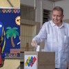 Nicolás Maduro e o candidato de oposição à presidência da Venezuela, Edmundo González, durante votação - Reprodução/redes sociais