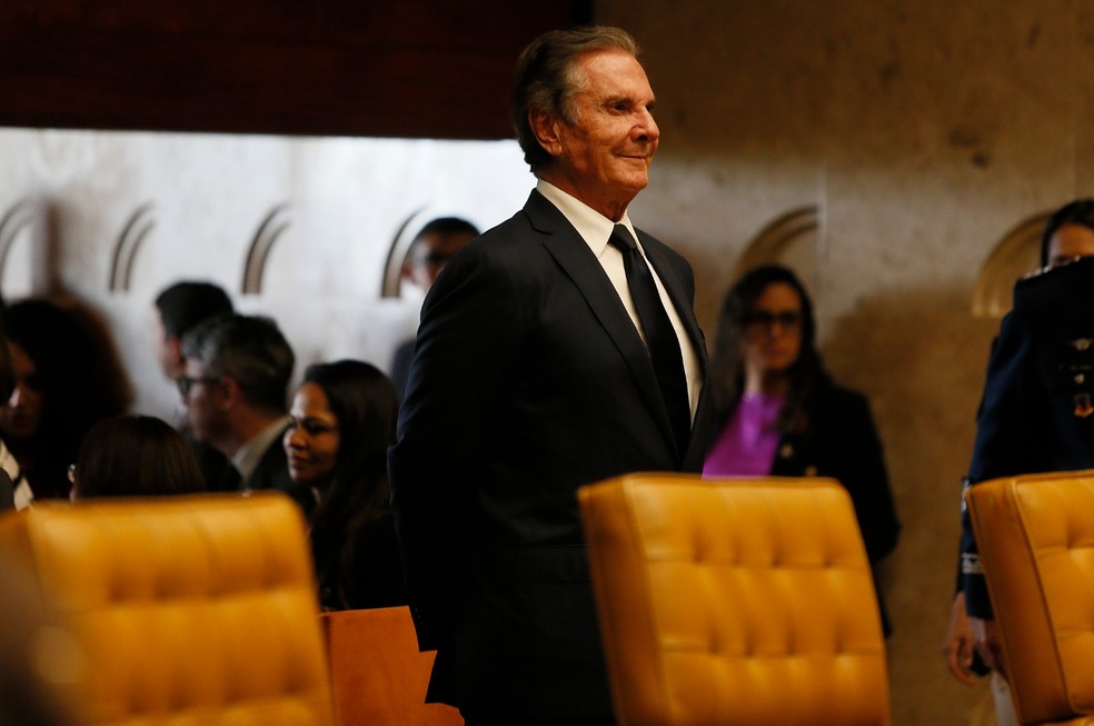 O ex-presidente Fernando Collor, na cerimônia de posse de Flávio Dino no STF — Foto: Cristiano Mariz/Agência O Globo