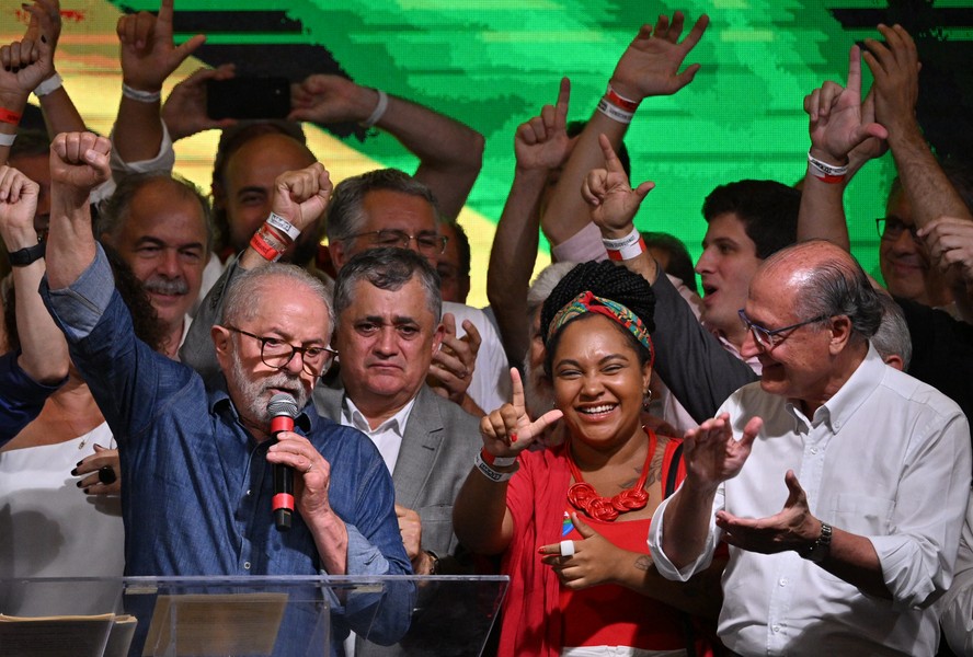 Lula durante o primeiro discurso