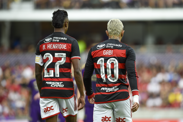 Bruno Henrique e Gabigol, em jogo da pré-temporada do Flamengo nos EUA