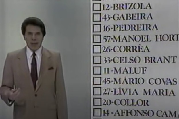 Silvio Santos na campanha à Presidência de 1989: seu nome não aparecia na cédula de votação