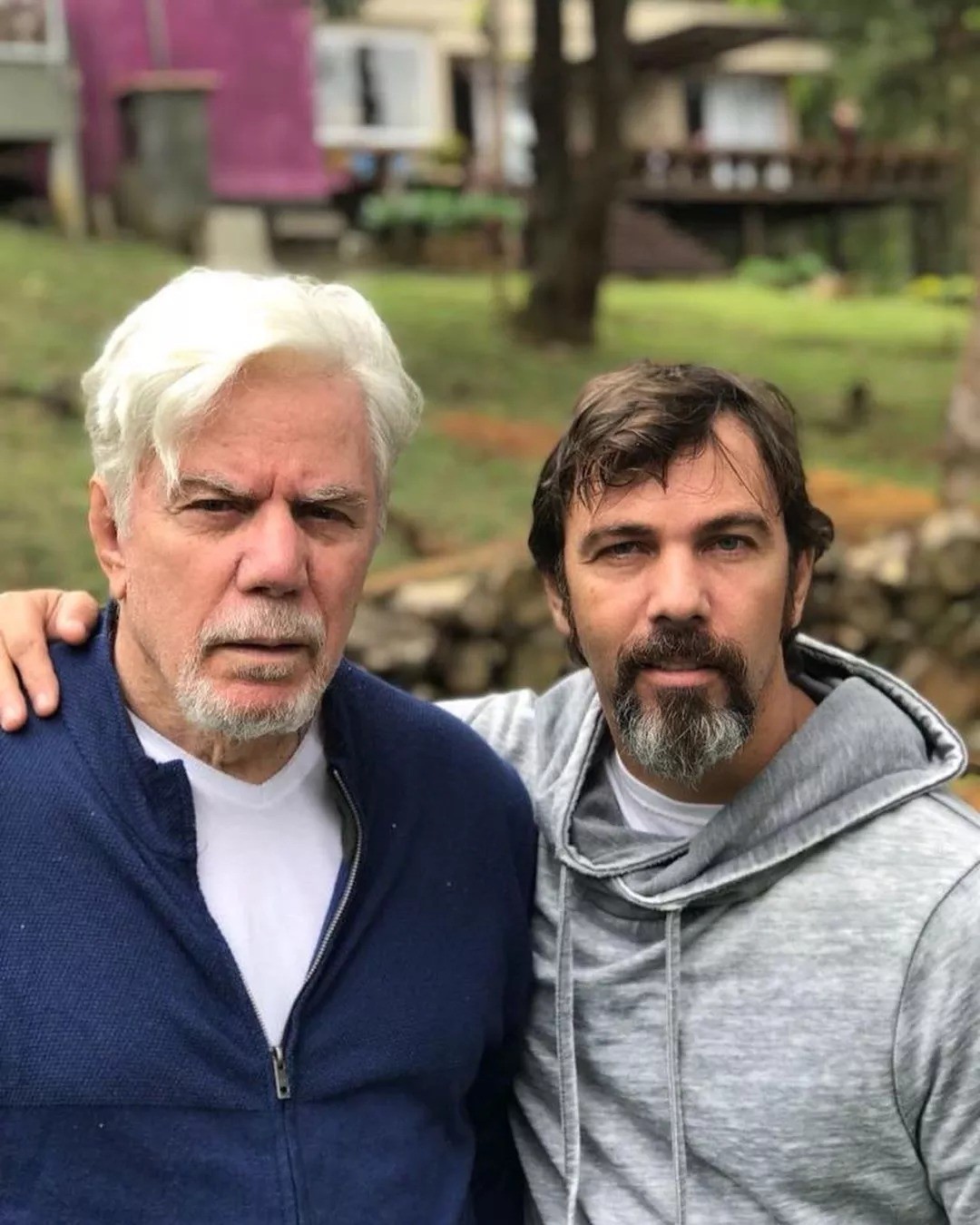 Marcelo Faria lado a lado com o pai, Reginaldo Faria — Foto: Reprodução/Instagram