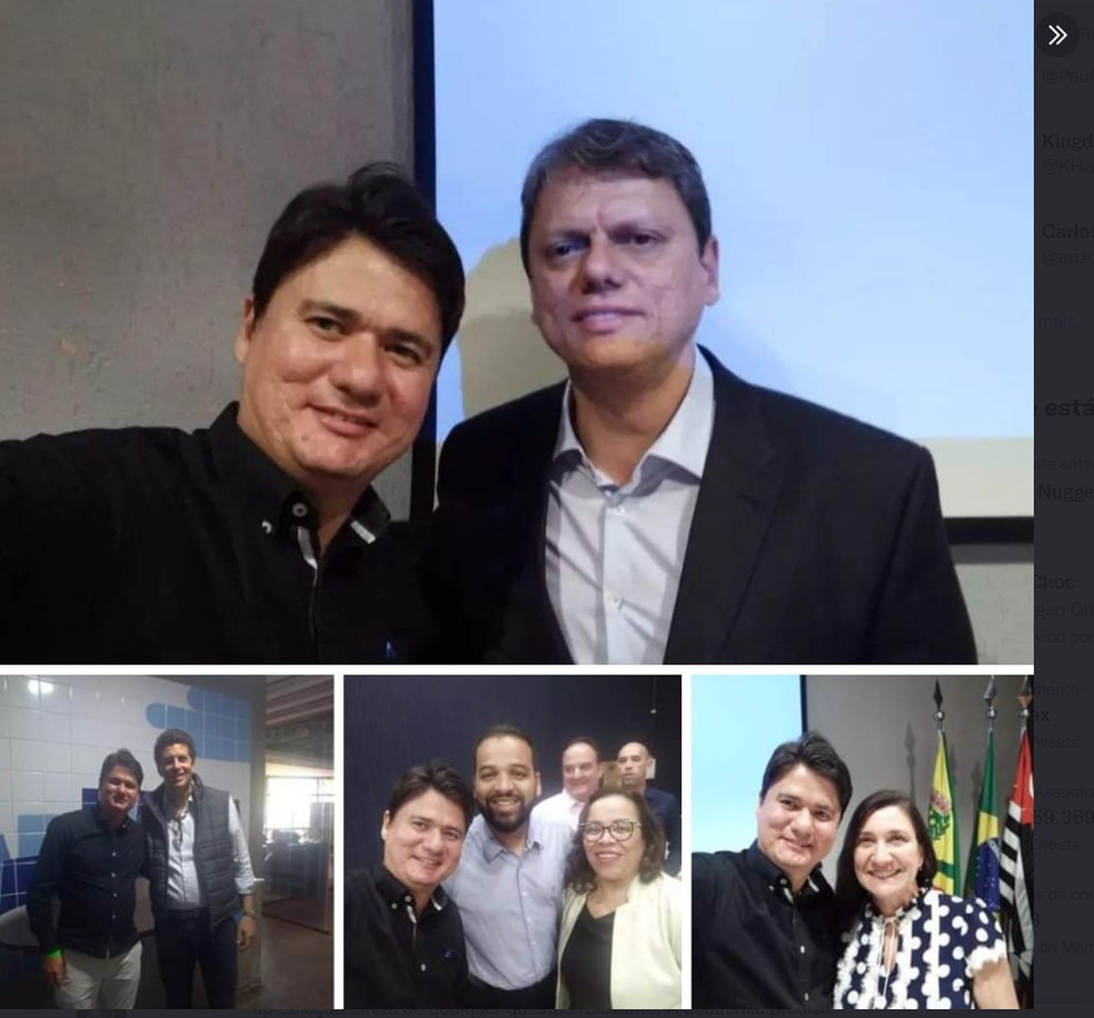 Empresária participou de evento com Tarcísio de Freitas e Ricardo Salles — Foto: Reprodução