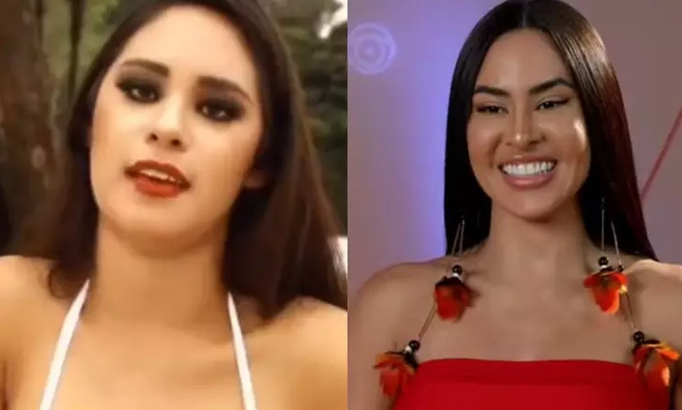 Antes e depois de Isabelle, do "BBB 24" — Foto: Reprodução