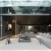 Sala de Léo Santana: piscina transparente no teto — Foto: Reprodução/Instagram