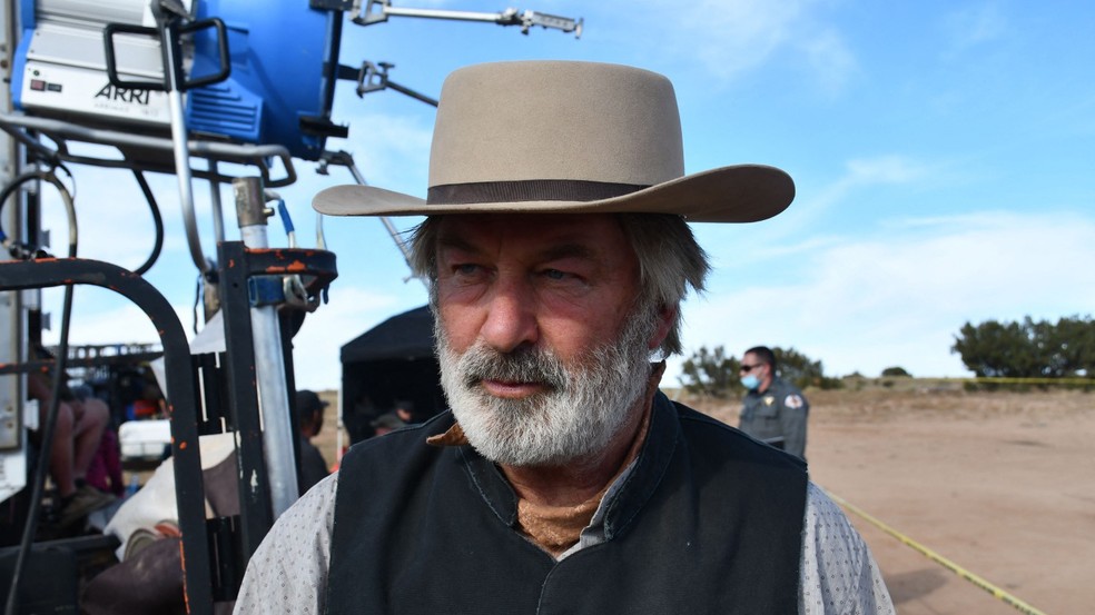 Alec Baldwin durante gravações do filme 'Rust' — Foto: AFP PHOTO / Santa Fe County Sheriff's Office / HANDOUT