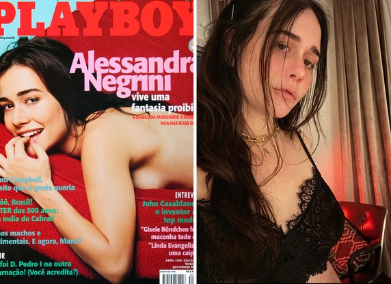 Alessandra Negrini quando capa da 'Playboy' e atualmente