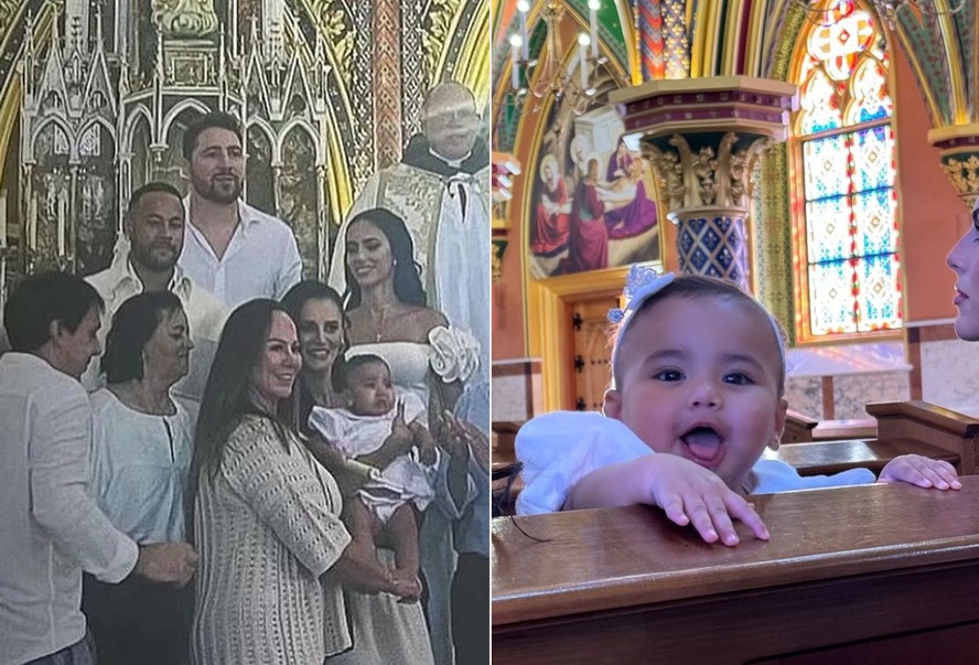 Mavie, filha de Neymar e Bruna Biancardi, é batizada neste sábado (8)