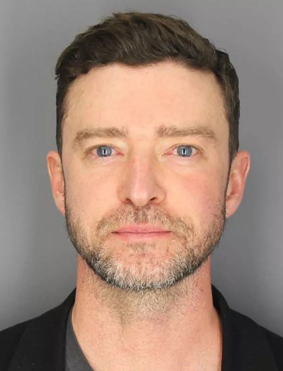Mugshot de Justin Timberlake — Foto: Reprodução/DEPARTAMENTO DE POLÍCIA DE SAG HARBOR
