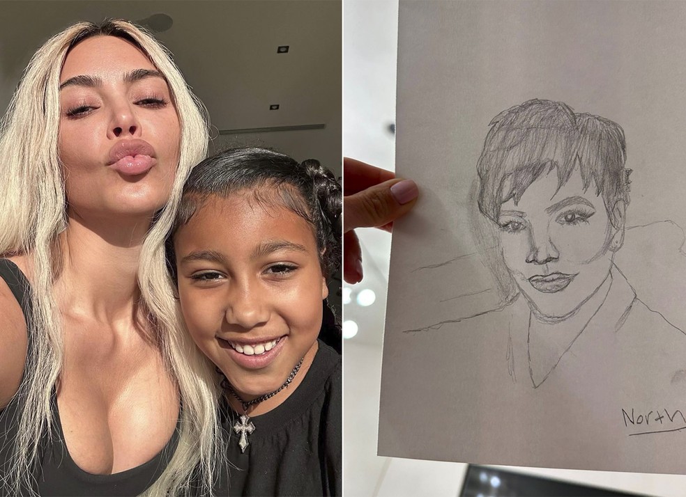 North West, filha de Kim Kardashian e Kanye West, provou ter habilidade com os desenhos — Foto: Reprodução / Instagram