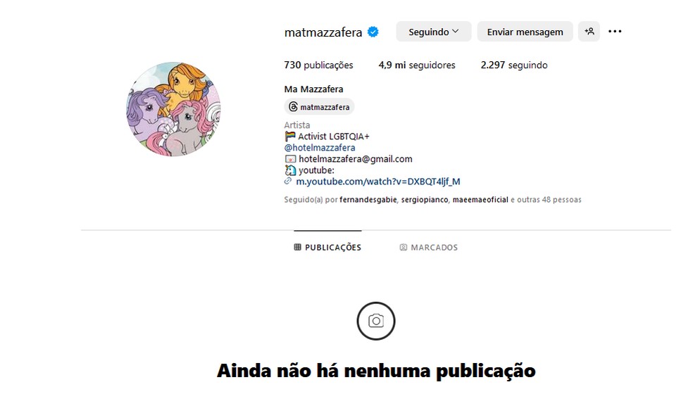 Instagram de Matheus Mazzafera — Foto: Reprodução/Instagram