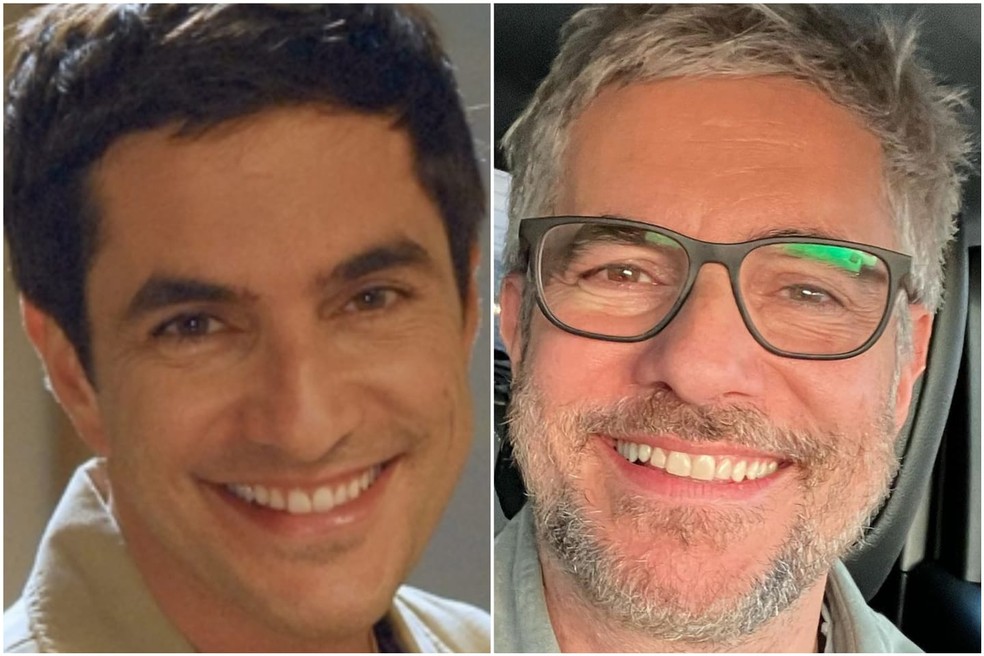 Rodrigo Veronese, como Lucas, em Paraíso Tropical (Globo, 2007) e com visual atual — Foto: Divulgação/TV Globo e Reprodução/Instagram