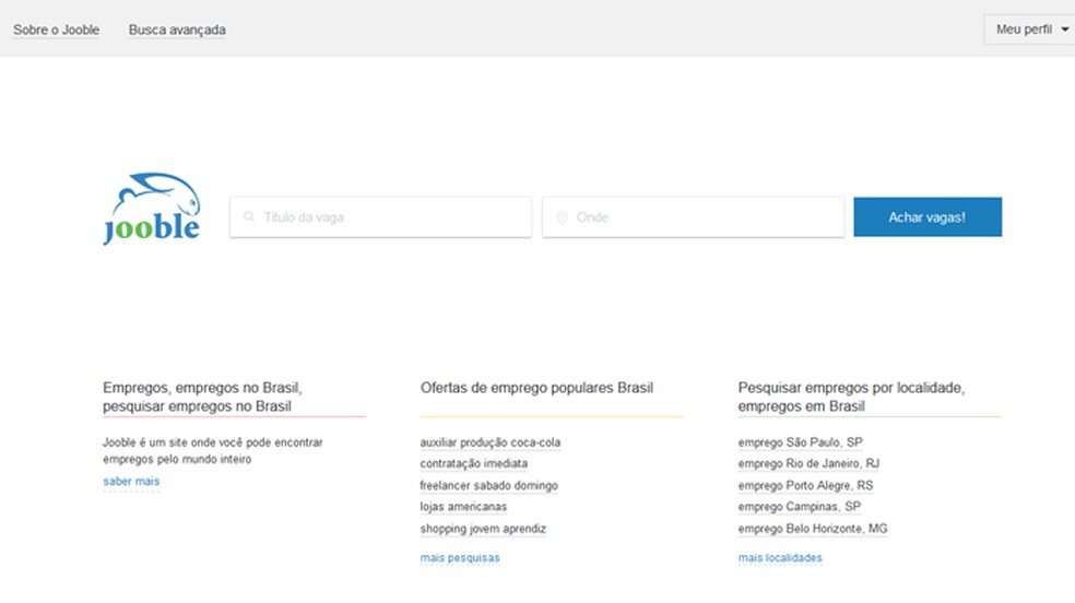 O Jooble funciona em mais de 70 países  — Foto: Reprodução/Barbara Ablas
