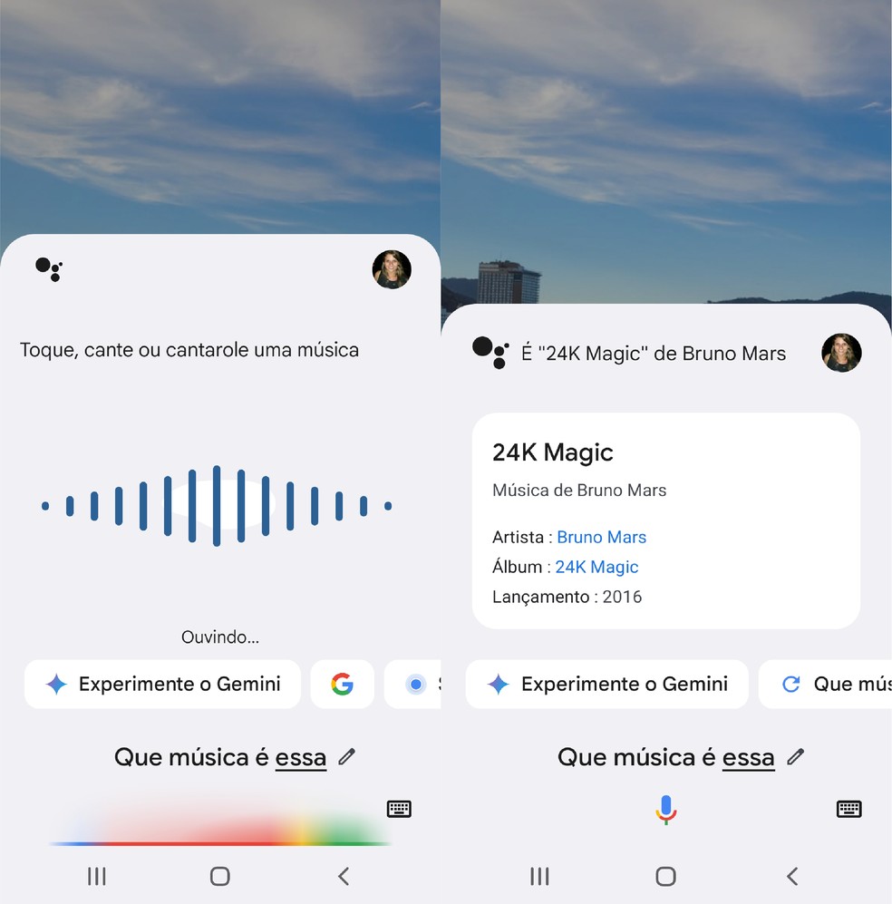 Utilize uma música do ambiente ou cantarole uma canção para que a Google Assistente reconheça a música — Foto: Reprodução/Paola Mansur