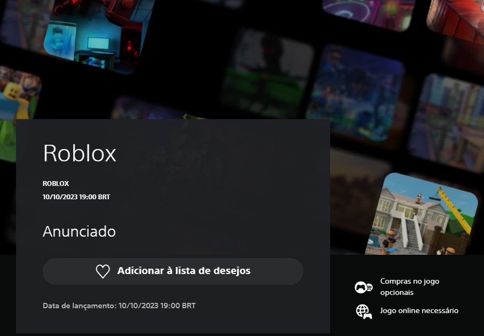 É possível baixar Roblox de graça no PlayStation — Foto: Reprodução/Felipe Vinha