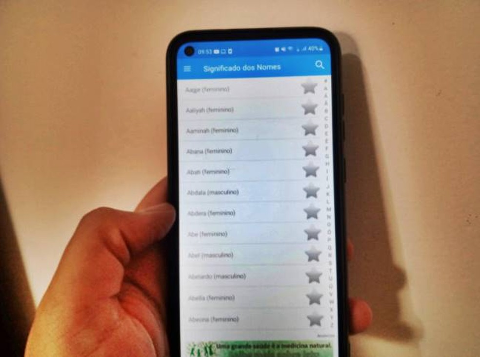 App Significado dos nomes está disponível para Android — Foto: Reprodução/Júlio César Gonsalves