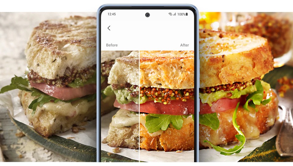 A câmera do A53 tem recursos que aprimoram automaticamente as fotos — Foto: Divulgação/Samsung