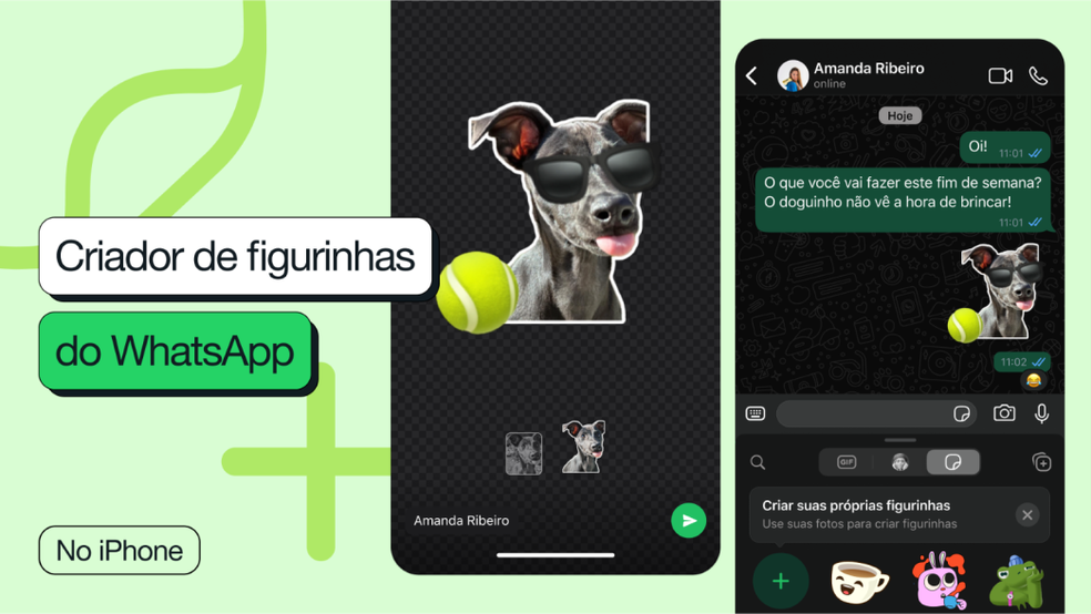 WhatsApp agora permite criar figurinhas no app para iPhone (iOS) — Foto: Divulgação/WhatsApp