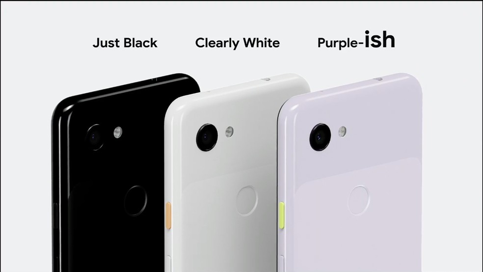 Pixel 3a está disponível em três cores — Foto: Divulgação/Google