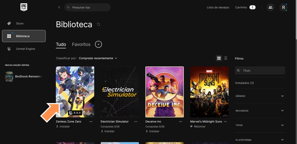 Faça downlaod via Launcher da Epic Games — Foto: Reprodução/Róbson Martins