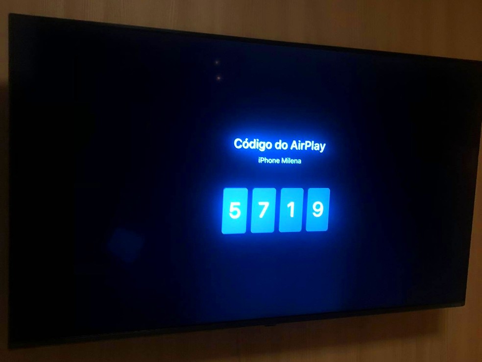 Código de pareamento AirPlay — Foto: Reprodução/Milena Garcia