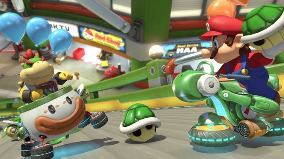 Mario Kart 8 Deluxe em realidade virtual poderia ser uma experiência divertida, especialmente pelo modo antigravidade — Foto: Divulgação/Nintendo