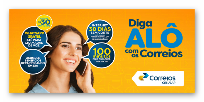 Plano do Correios Celular custa R$ 30 por mês