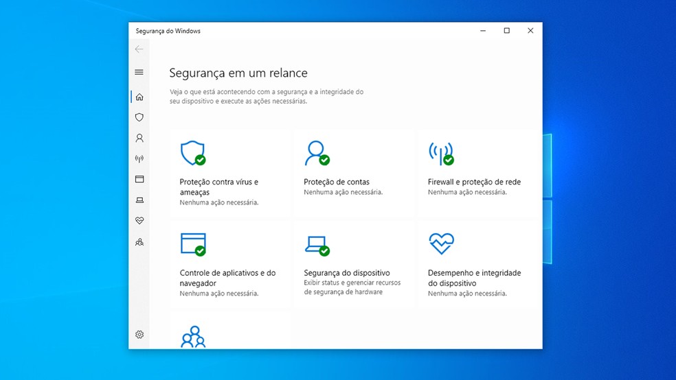 Windows Defender aparece pela primeira vez entre os melhores antivírus do mundo segundo AV-Test — Foto: Reprodução/Paulo Alves