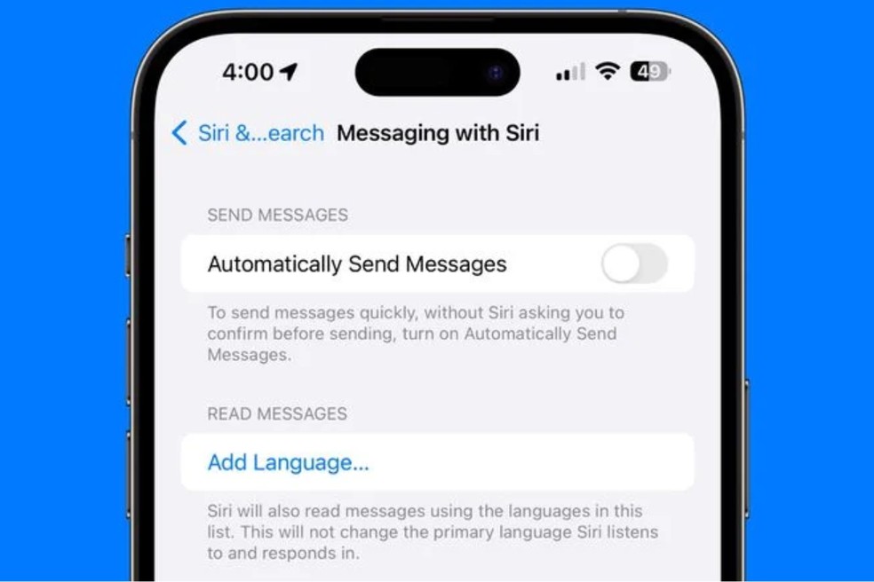Mudanças na Siri: assistente virtual da Apple passará a ler mensagens em idiomas distintos daque que foi definido como padrão — Foto: Divulgação/Mac Rumors