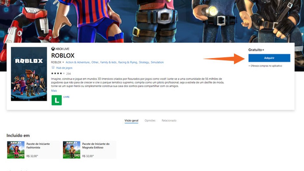 Baixe o Roblox na loja online do Xbox One — Foto: Reprodução/Tais Carvalho