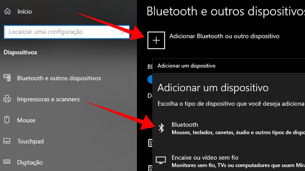 Adicione um novo dispositivo Bluetooth — Foto: Reprodução/Paulo Alves