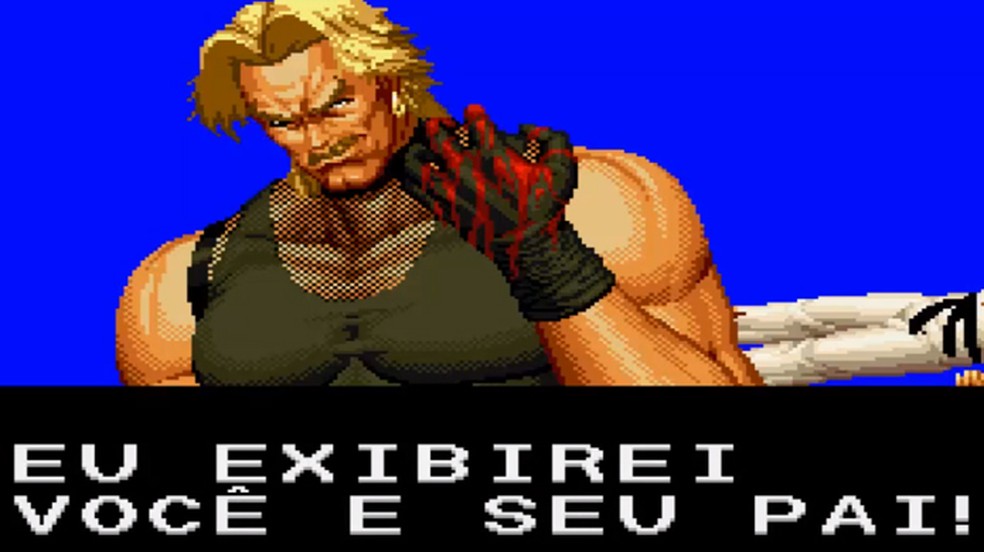 The King of Fighters tinha erros em sua tradução mas em uma época na qual era raro ver games em português — Foto: Reprodução/Andre Rugal Recife